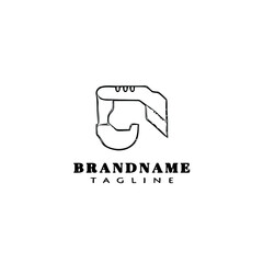 Obraz premium excavator logo cartoon design template icon black isolated vector illustration