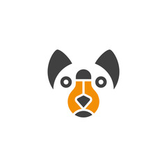 Dog combination with light bulb. Creative logo design.