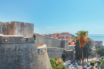 Fortress Tvrdava Minceta in Dubrovnik Croatia . Dubrovnik City walls , strong fort . Historical...