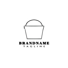 cleaning bucket logo cartoon design template icon cute isolated vector illustration