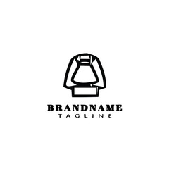 gas lamp logo cartoon black icon design illustration