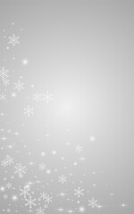 Gray Snowfall Vector Gray Background. Falling