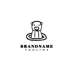 gopher animal logo design template icon vector illustration