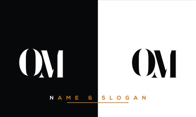 OM,  MO,  O,   M   Abstract  Letters  Logo  Monogram - obrazy, fototapety, plakaty