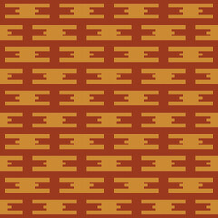 Brown decor shapes in a seamless pattern. Vector.
