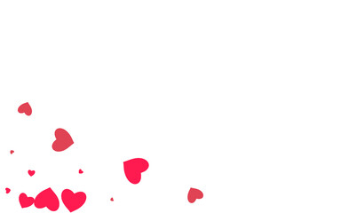 Red Hearts Vector White Backgound. Wedding