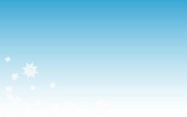 White Snowfall Panoramic Vector Blue Background.
