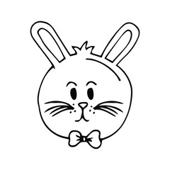 Rabbit Hugging Easter Egg Isolated Coloring Page
