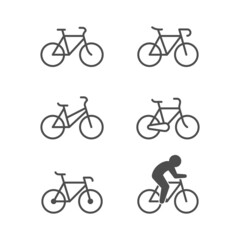 Fototapeta premium Set line icons of bicycle