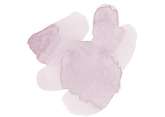 Watercolor brown and beige abstract Blots on white background. Colorful gradient Blobs, mottled blurred watercolor splashes
