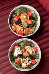 Refreshing Tropical Fruit Salad with Shrimp and Salmon