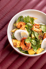 Refreshing Tropical Fruit Salad with Shrimp and Salmon