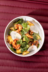 Refreshing Tropical Fruit Salad with Shrimp and Salmon