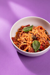 Delectable Pasta on Colorful Platters