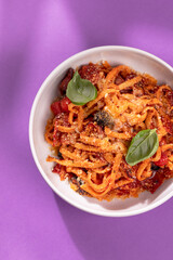 Delectable Pasta on Colorful Platters