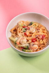 Delectable Pasta on Colorful Platters