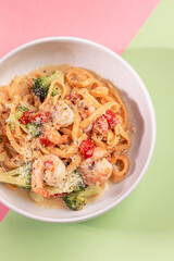 Delectable Pasta on Colorful Platters