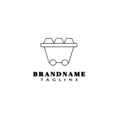 gold rush logo cartoon design template icon black isolated vector illustration