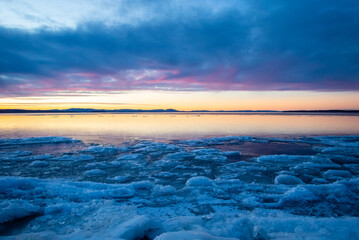 Sonnenuntergang am Siljan See in Schweden