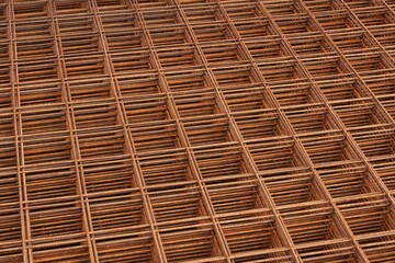 Steel rebars for reinforcing concrete.