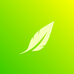 Illustration vector graphic of, template logo feathers leafs with green gradient color background