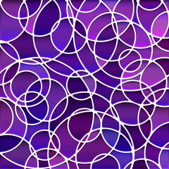Fototapeta premium abstract vector stained-glass mosaic background - purple and violet circles