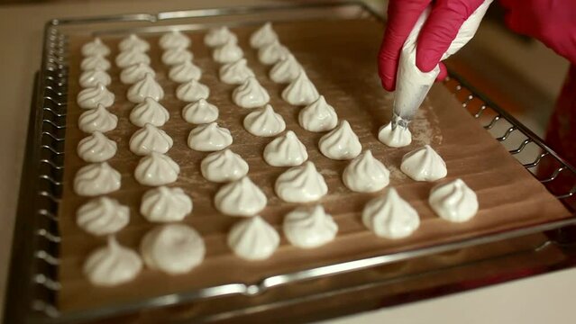 bizet biscuits chef cooks on a baking sheet 