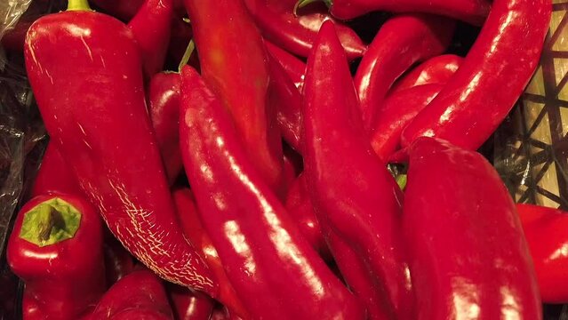 Juicy capi pepper in the store.