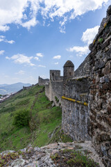 view of the historic 9th-century Moorish castle ruins and city walls in Marvao
