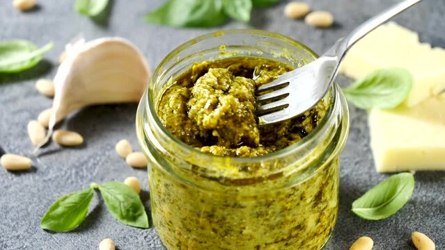pesto sauce and fresh ingredient