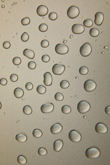 Abstract water drops on grey silver background, macro, Bubbles close up