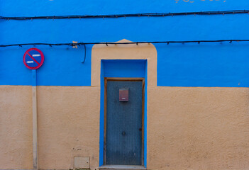 blue door in the street