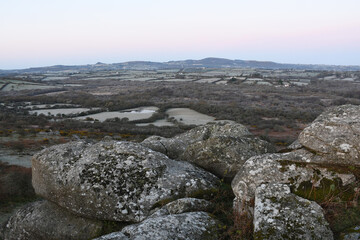 Helman Tor Cornwall before sunrise
