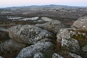 Helman Tor Cornwall before sunrise