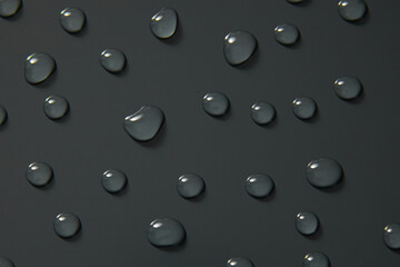 Abstract water drops on grey background, macro, Bubbles close up