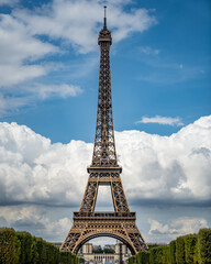Fototapeta na wymiar Front view of the Eiffel tower