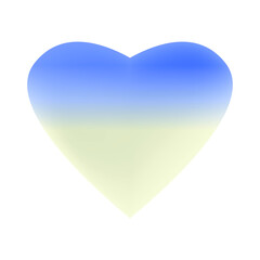 Heart yellow and blue color, symbol of love in Ukraine