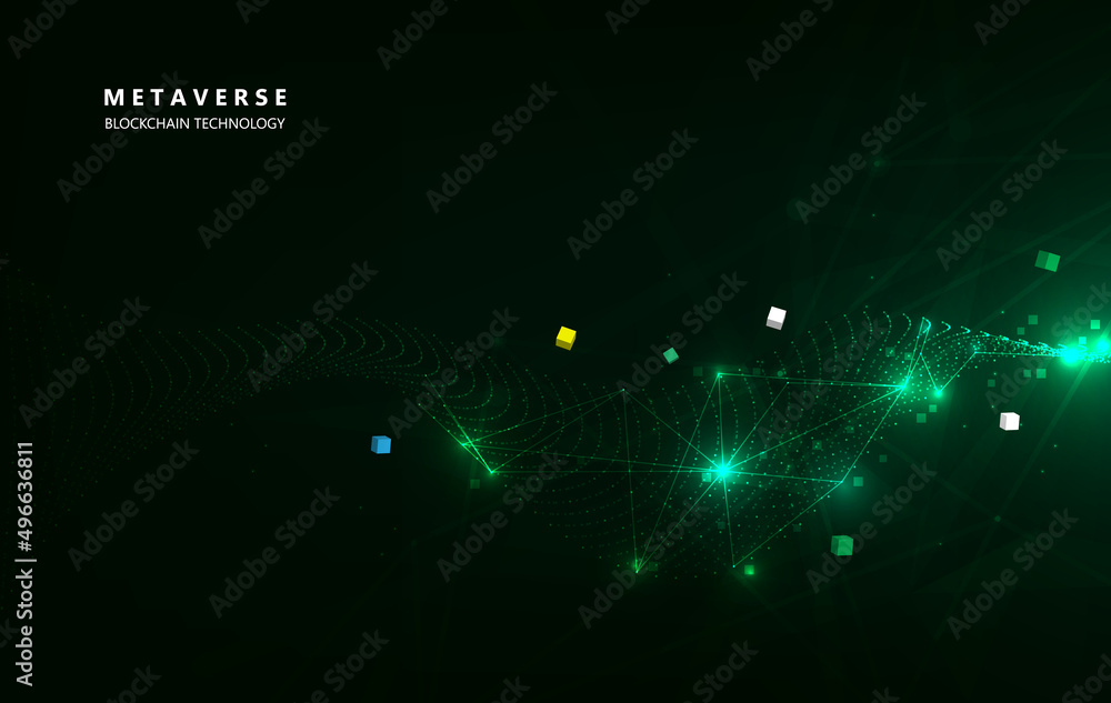 Aufkleber metaverse, virtual reality, augmented reality and blockchain technology, user interface 3d experienc