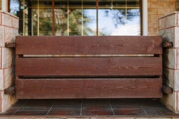 Brown wooden fence in a summer restaurant