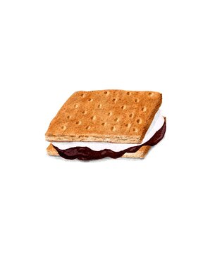 Illustration of s&rsquo;more isolated on a white background