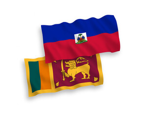 Flags of Sri Lanka and Republic of Haiti on a white background