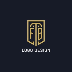 Initial FB shield logo luxury style, Creative company logo design