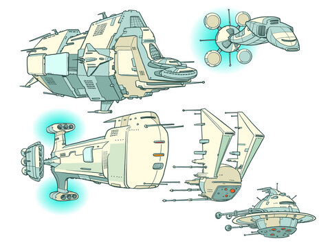 starships science fiction future, transport and military space ships