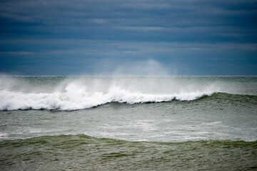 Waves on Beach in Hurricane