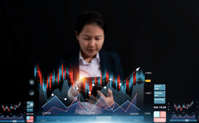 business finance technology, investment concept. Stock Market Investments Funds and Digital Assets....
