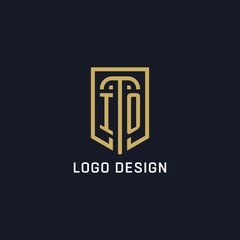 Initial IO shield logo luxury style, Creative company logo design