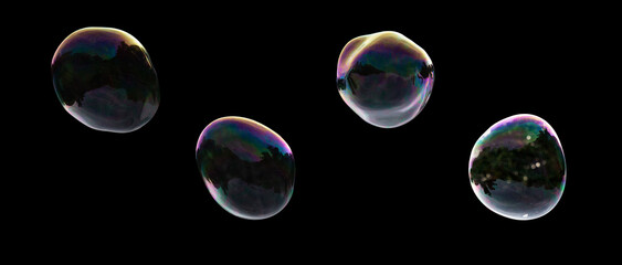 soup bubbles isolated on black