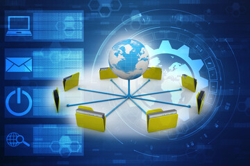 3d illustration of Data sharing concept