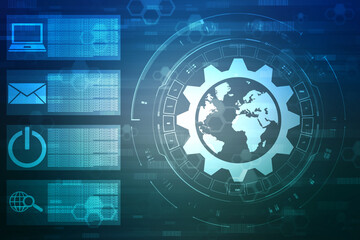 Binary Code Background, Digital Abstract technology background, flowing number one and zero text in binary code format in technology background. Internet Big data Concept