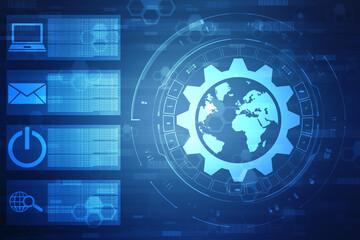 Binary Code Background, Digital Abstract technology background, flowing number one and zero text in binary code format in technology background. Internet Big data Concept